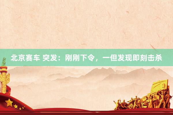 北京赛车 突发：刚刚下令，一但发现即刻击杀